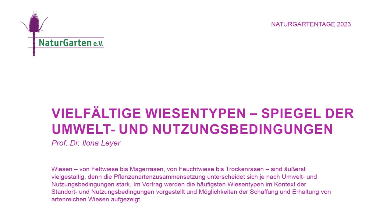 Naturgartentage 2023 | Vielf&auml;ltige Wiesentypen &ndash; Spiegel der Umwelt- und Nutzungsbedingungen