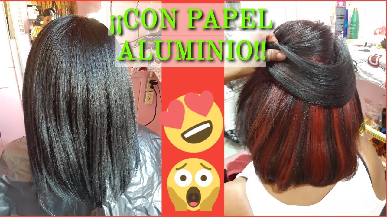 MECHAS ROJAS EN CABELLO NEGRO!! LE APLIQUE UN CELLOPHANE EN VEZ DE TINTE!! ♥ || S&H CENTER ☺