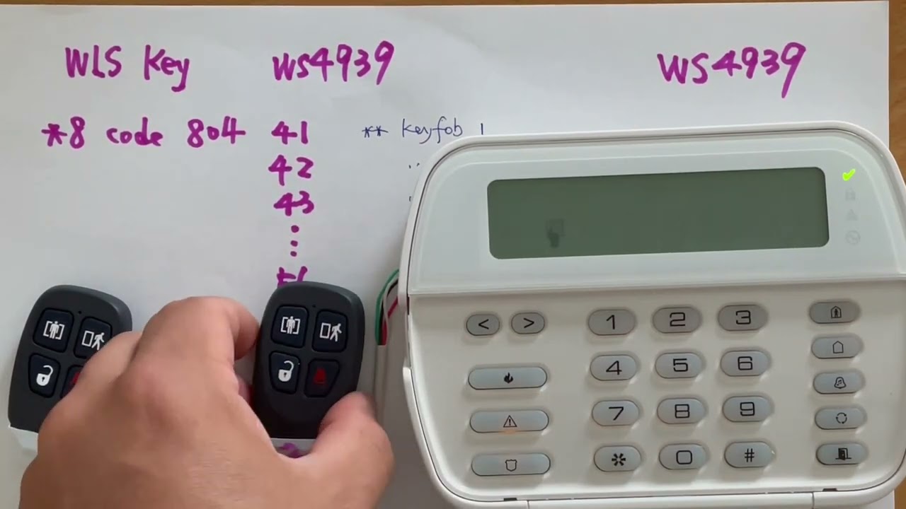 DSC pc1832 key fob WS4939 programming