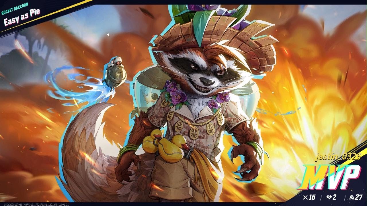 Marvel Rivals Sunshine Raccoon MVP 15 Kills and 2 Deaths in MIDTOWN