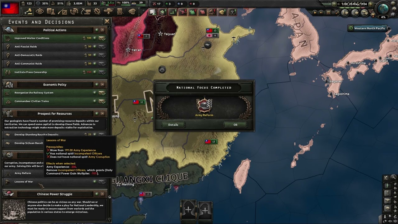 China Remove Army Corruption and Incompetent Officers National Spirits How to HOI4 all DLC as of AAT