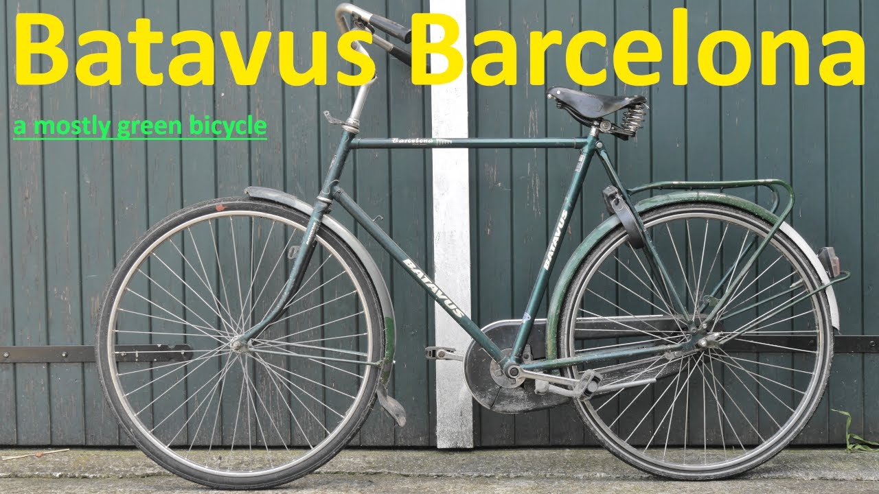 The mostly green Batavus Parts bicycle with a nice saddle