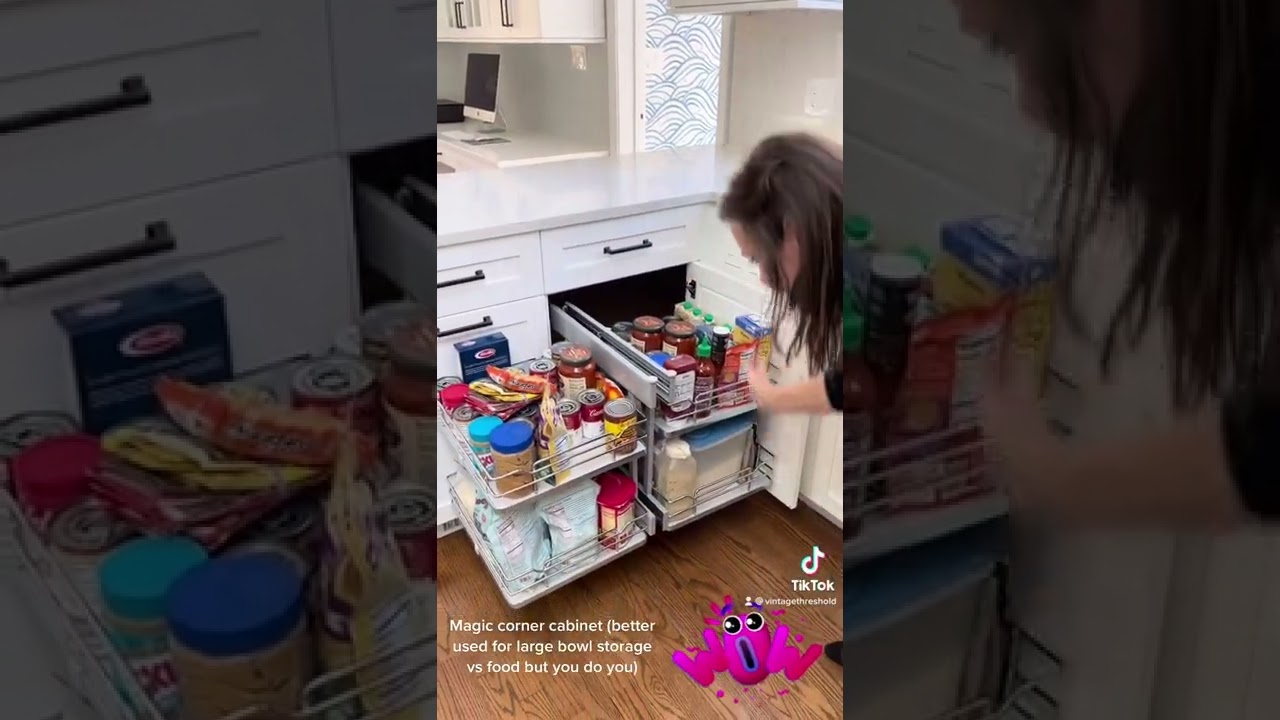 Showing off the Magic corner storage in this kitchen I designed.