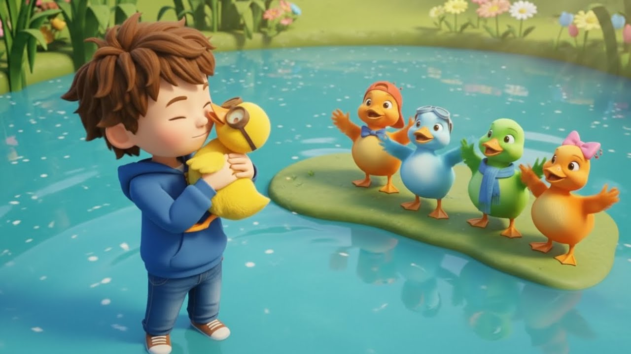 Five Little Ducks Nursery Rhyme 🦆| Learn Numbers with Kai & Friends
