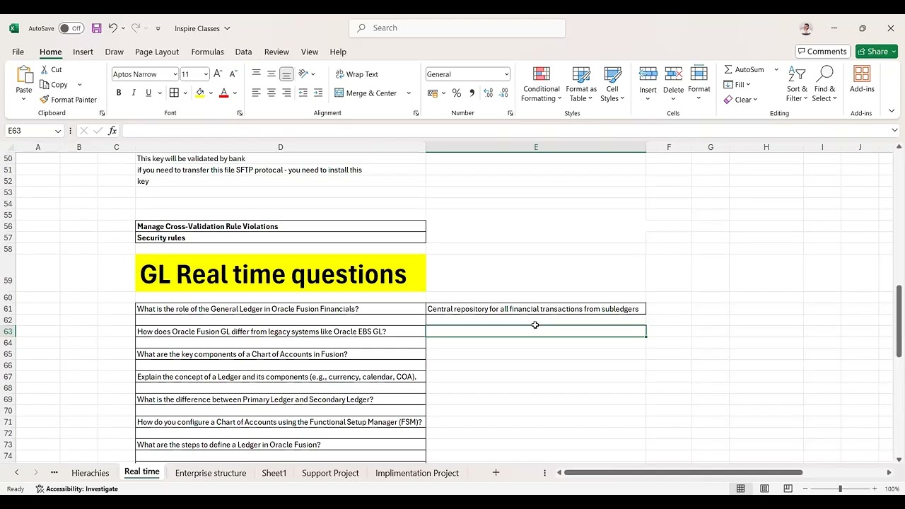 Oracle ERP Fusion Financials - Real time GL questions