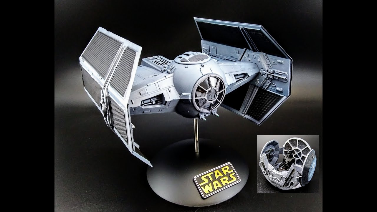 DARTH VADER TIE FIGHTER STAR WARS A NEW HOPE 1/32 SCALE MODEL KIT BUILD REVIEW HOW TO PAINT MPC 952