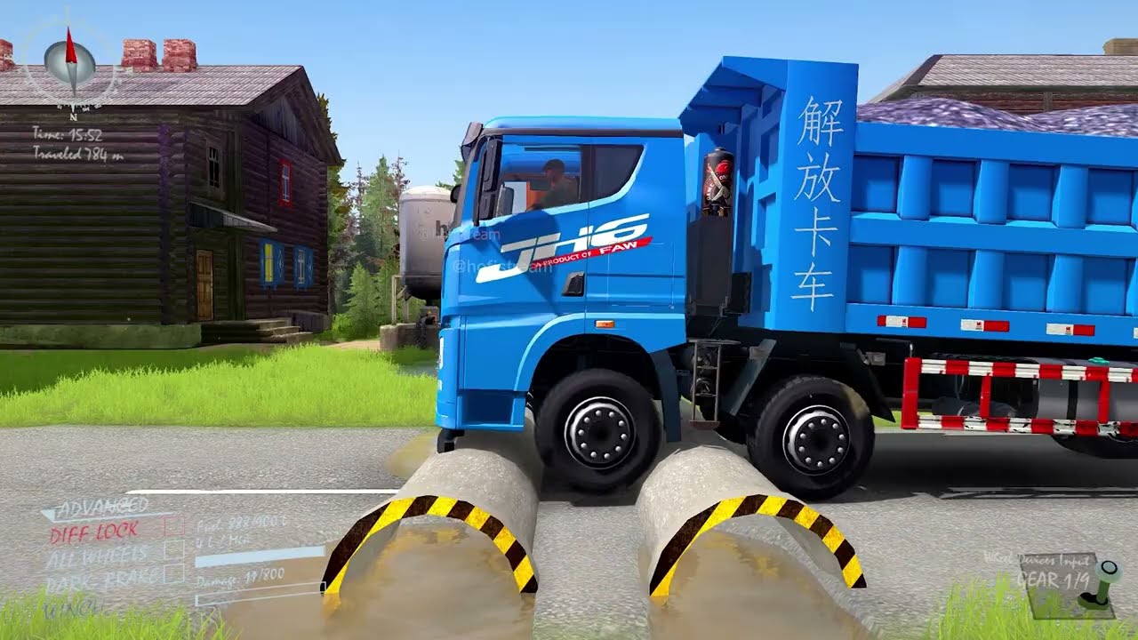 Trucks VS Speed Bump and Extreme Broken Road  #157 #speedbumps #mudrunner #snowruner #hofisteam