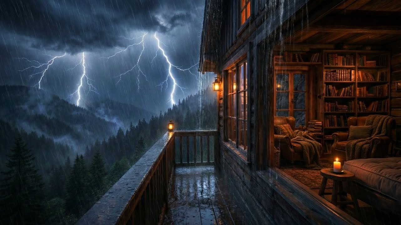 Rainy Night in a Coastal Town: Sea Breeze and Thunderstorm