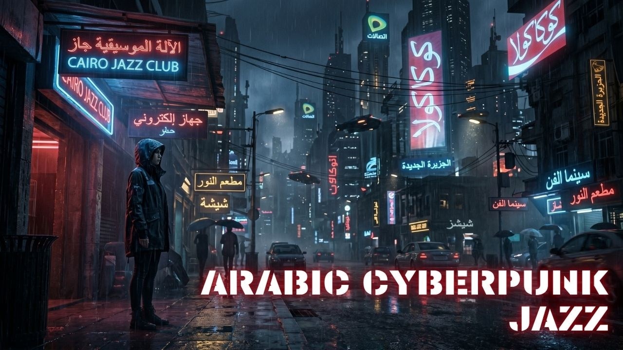 Arabic Cyberpunk Jazz 🌧️ Neon Desert Lounge for Deep Focus & Night Coding