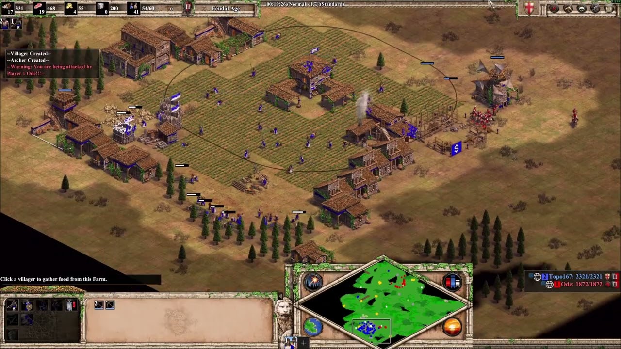 Age of empires 2 de, Italians vs huns, bad MU for oppo.
