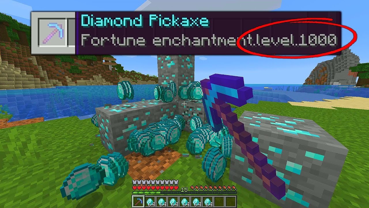 i used a fortune 1000 diamond pickaxe for 1 hour and found this many diamonds... (shocking)
