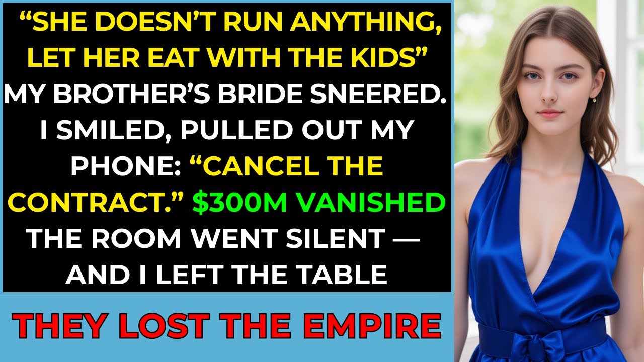 At My Brother’s Wedding, They Seated Me at the Kids’ Table, I Smiled and Canceled the $300M Deal.