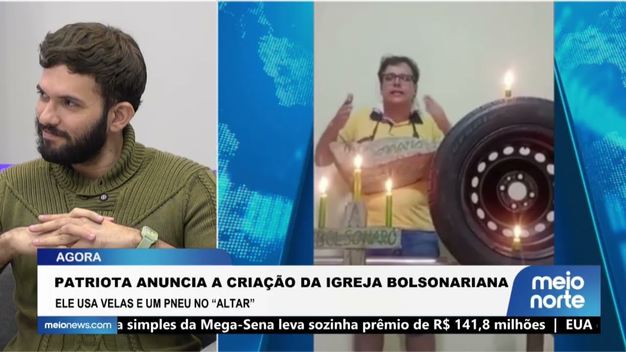 Patriota com pedra no pescoço anuncia criação da Igreja Bolsonariana | Agora Brasil