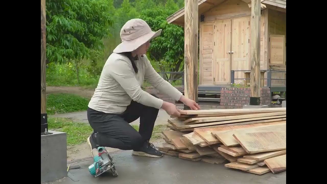 Building an outdoor kitchen roof, floor, and exhaust hood 