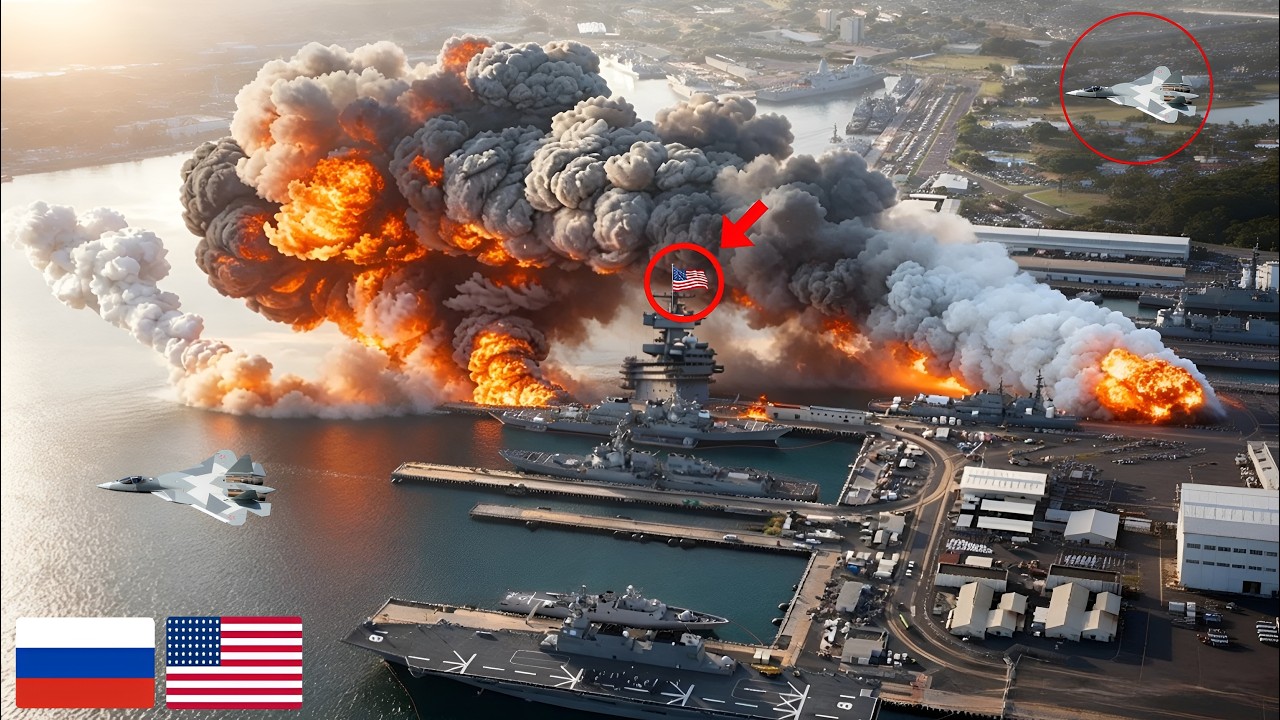 1 HOUR AGO! A US naval base was brutally destroyed by Russian SU-57s, watch what happened!
