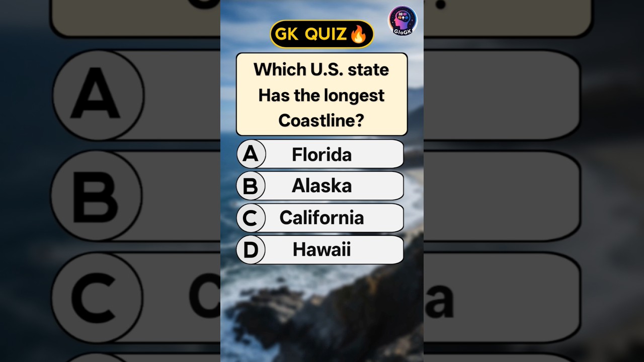 Which U.S. State Has the Longest Coastline? 🇺🇸🌊 | GK Shorts 