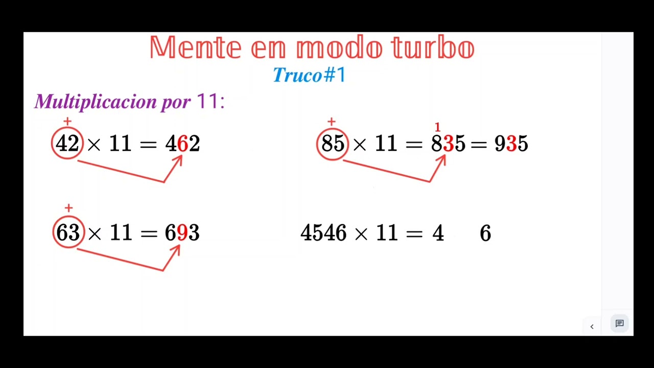 Mente en modo turbo (truco #1: Multiplicaciones por 11)