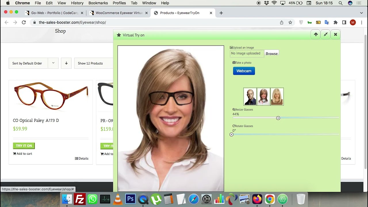 Eyewear Virtual try on plugin for Wordpress & Woocommerce:  