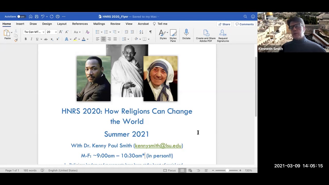 *SUMMER* How Religions Can Change the World
