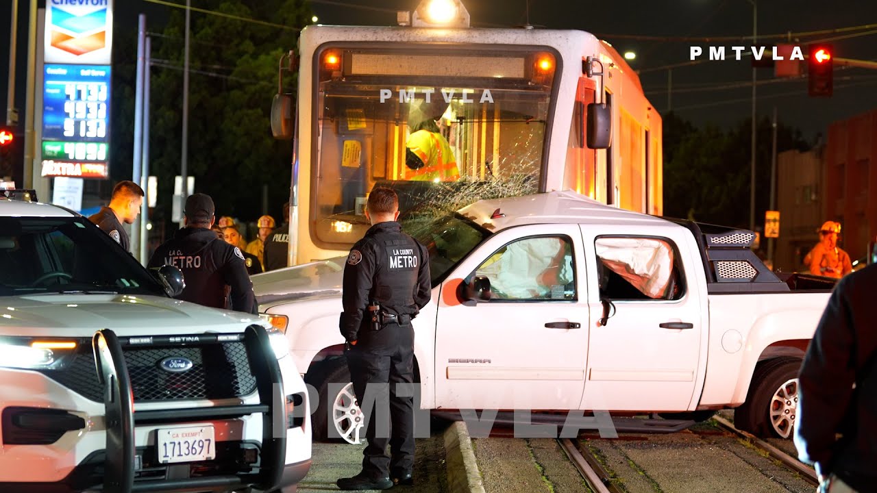 Driver Survived Getting Hit By Metro Train, Downtown LA