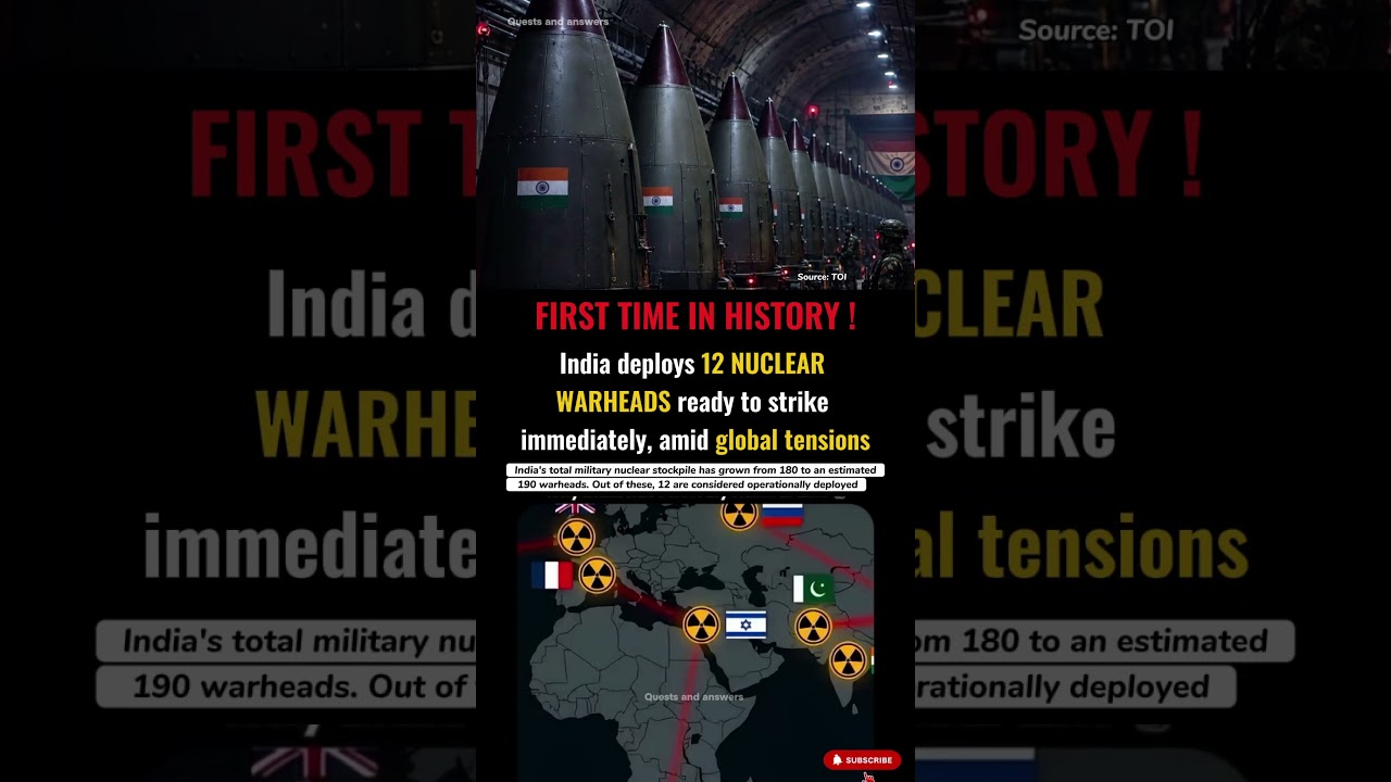 India deploys 12 nuclear warheads ready amid global tensions #geopolitics #trending #shorts #missile