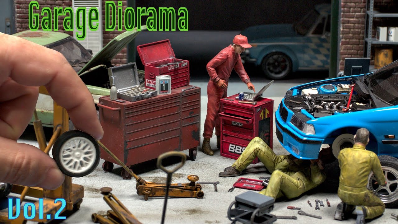 Garage Diorama v.2 1/24 Scale Model Car Diorama