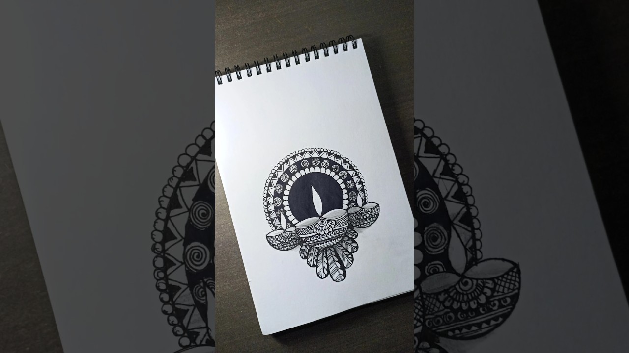 Diwali mandala art ✨||#diwali #drawing #mandala #art #diya #tutorial #viral  #shorts