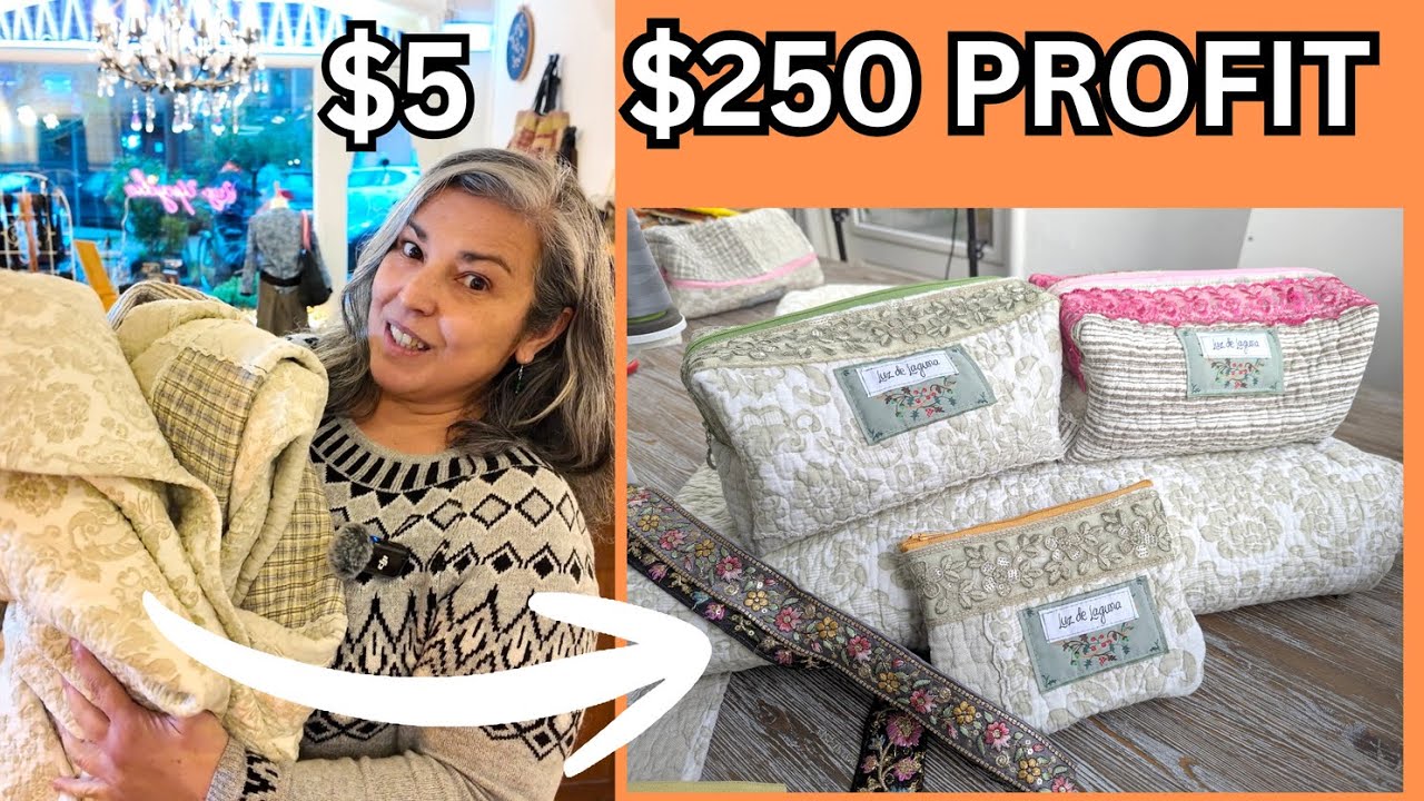 €5 Thrift Flip: Upcycling a Quilt into High-End Pouches