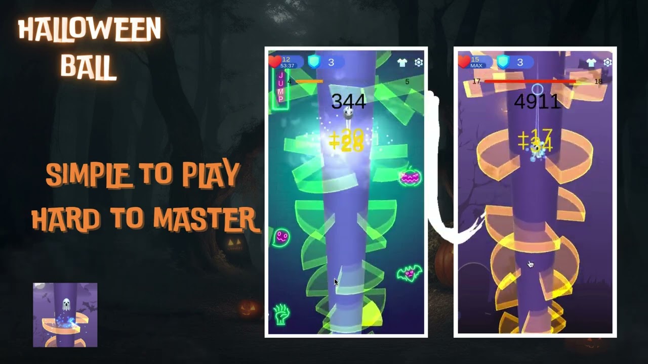 Halloween Ball Jump Trailer #helix #gaming #hypercasualgames #ballgame