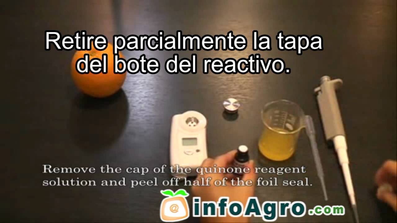 Cómo medir la acidez en cítricos. Ácido cítrico de una naranja. Atago Pal Acid1