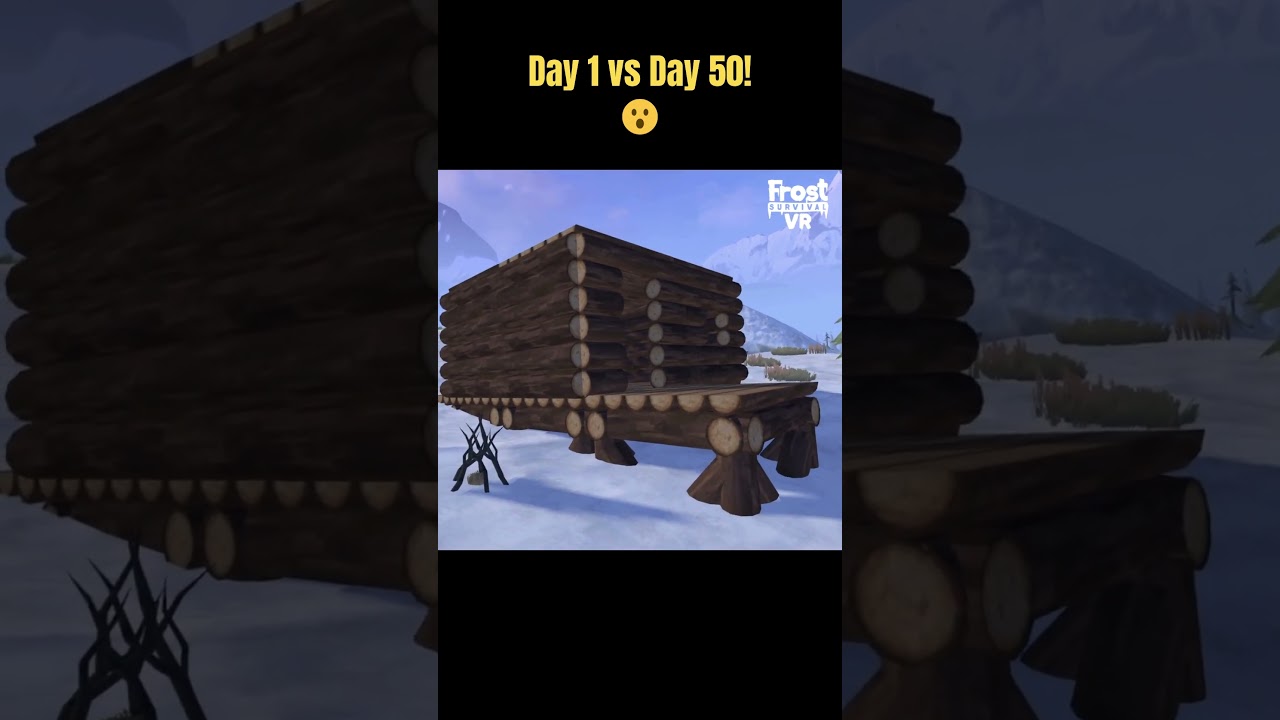 Frost Survival VR | Day 1 vs day 50 - building| GameDev|