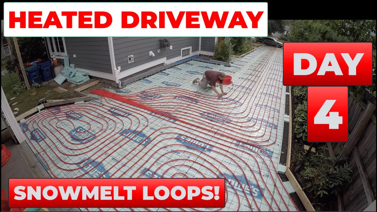 Layout & Installation of the PEX Loops - Day 4, Episode 5 of my Heated Driveway Install [7-19-2019]