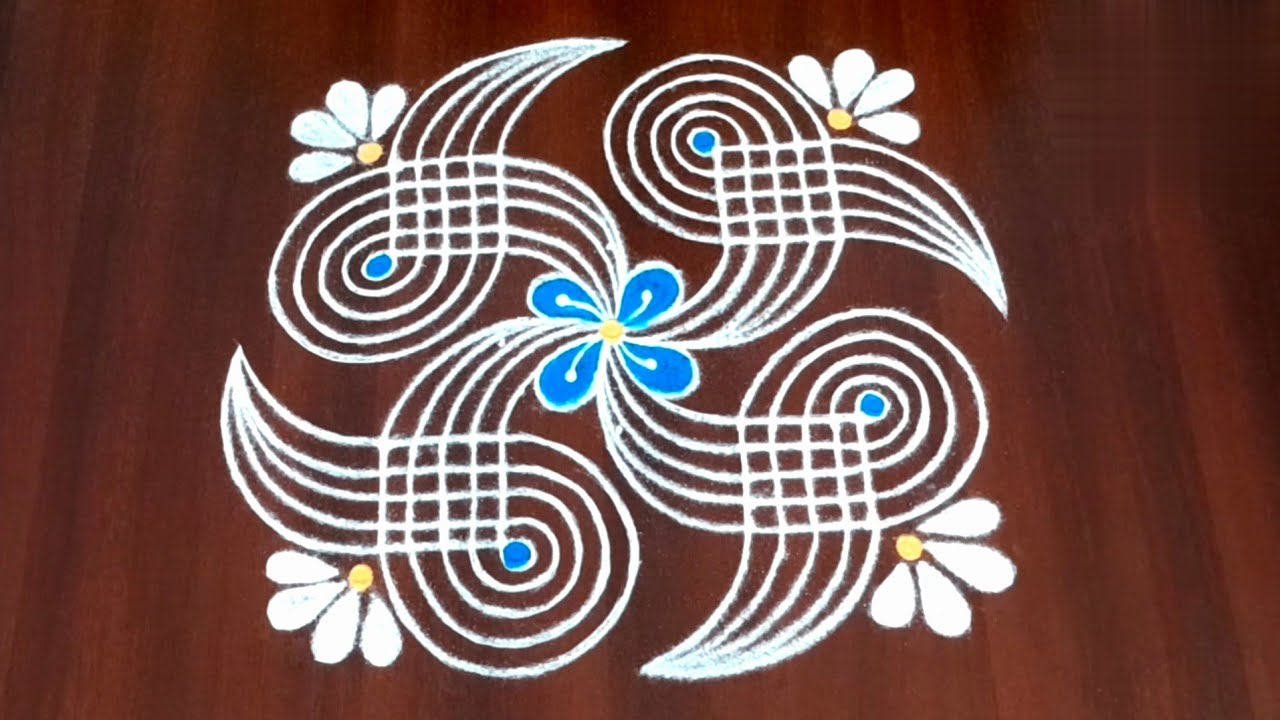 Easy cute traditional padi kolam designs # rangoli # kolam designs # easy rangoli # muggulu....