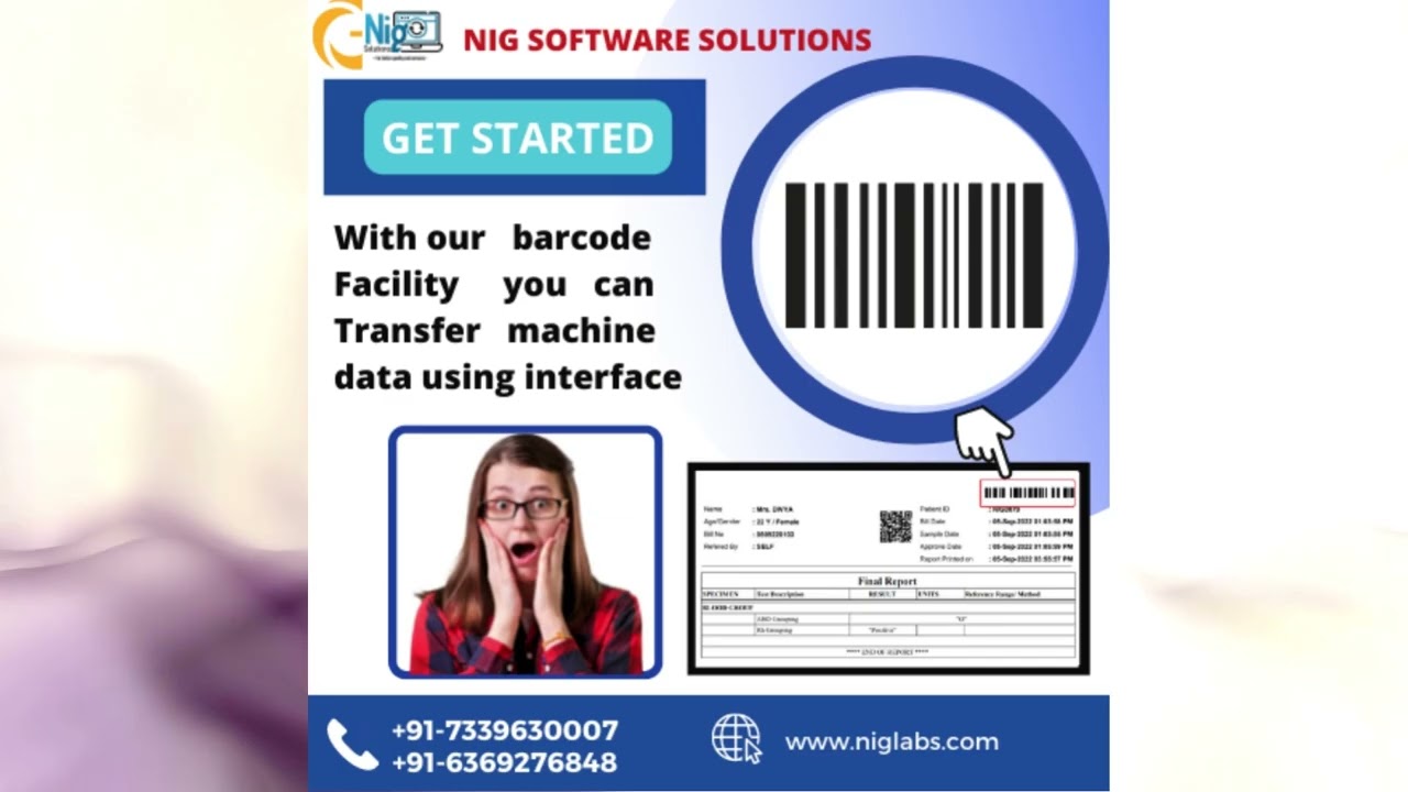 Lab  software branch and barcode qrcode facility.