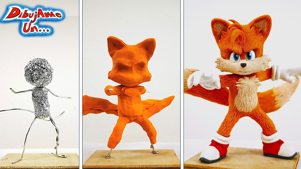 Como hacer TAILS Escultura Plastilina | How to TAILS Clay tutorial || How to Tails || DibujAme Un...