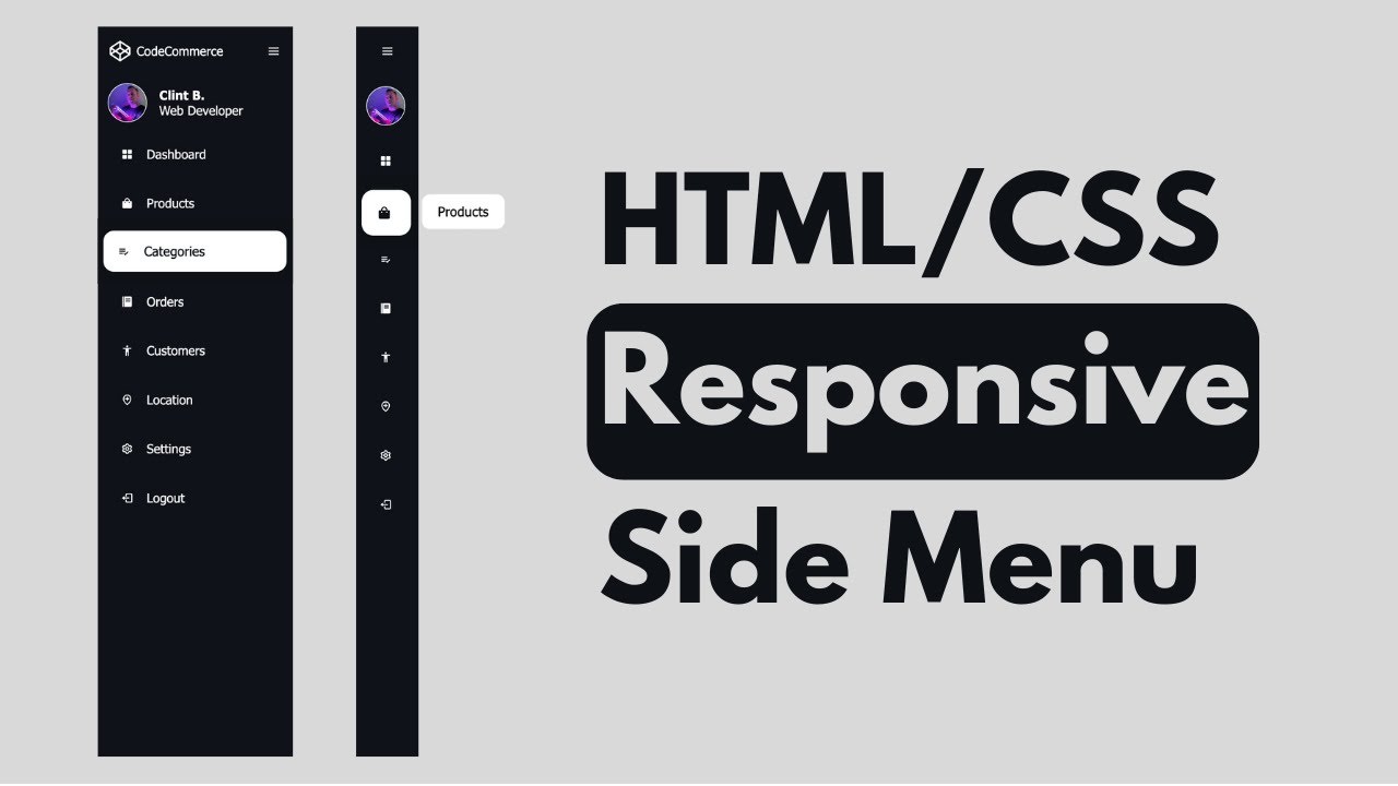Создание адаптивного бокового меню с помощью HTML, CSS и Javascript — для начинающих