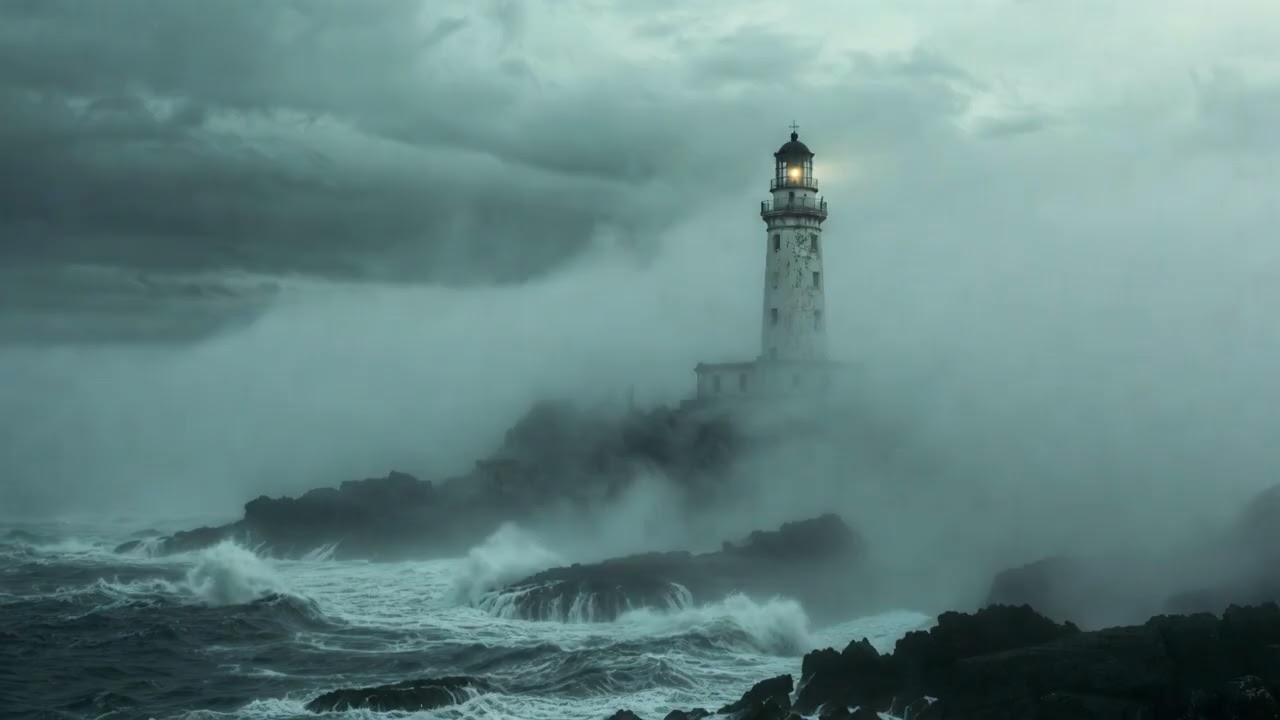 Silent Fogbound Lighthouse: Ambient Coastal Watch | Deep Solitude
