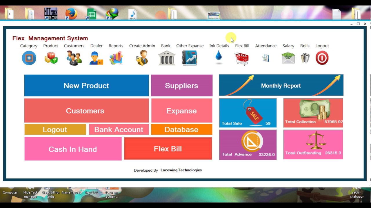 Flex Printing Billing Software(With GST),banner billing software