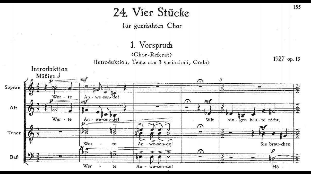 Hanns Eisler - 4 Stücke für gemischten Chor, Op.13
