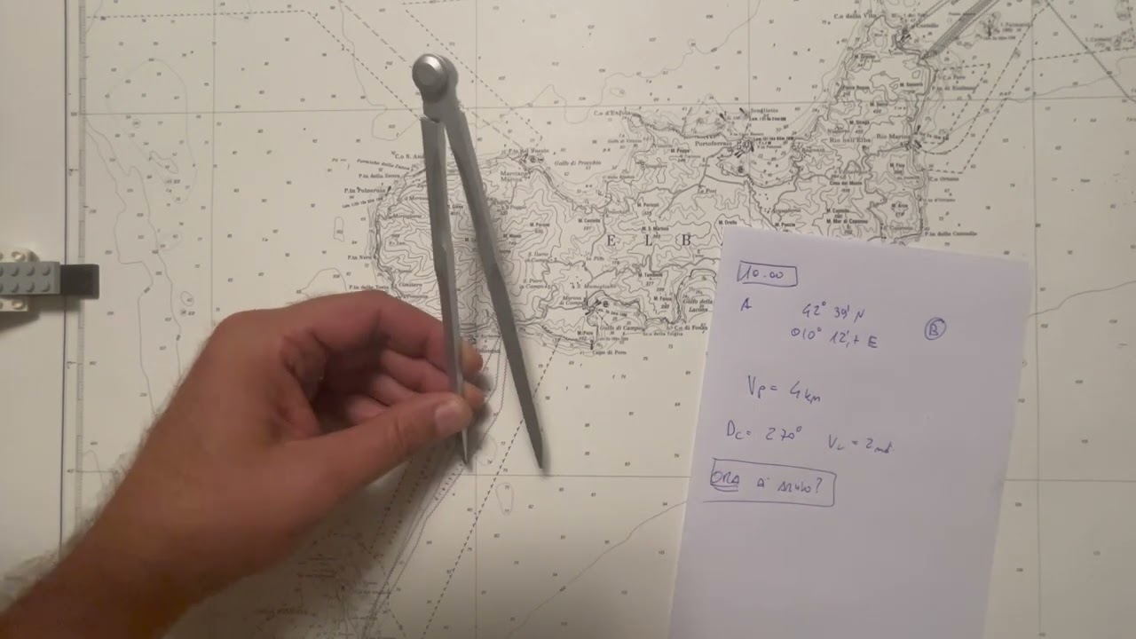 Nuovo esame patente nautica - esercizio 5.1.1-6 n°06 - Correnti - carteggio oltre 12 miglia (2022)
