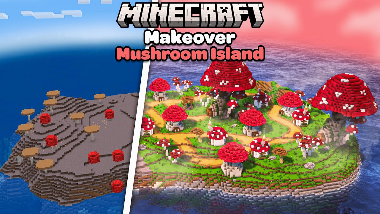 I Transformed a Mushroom Island in Minecraft Makeover