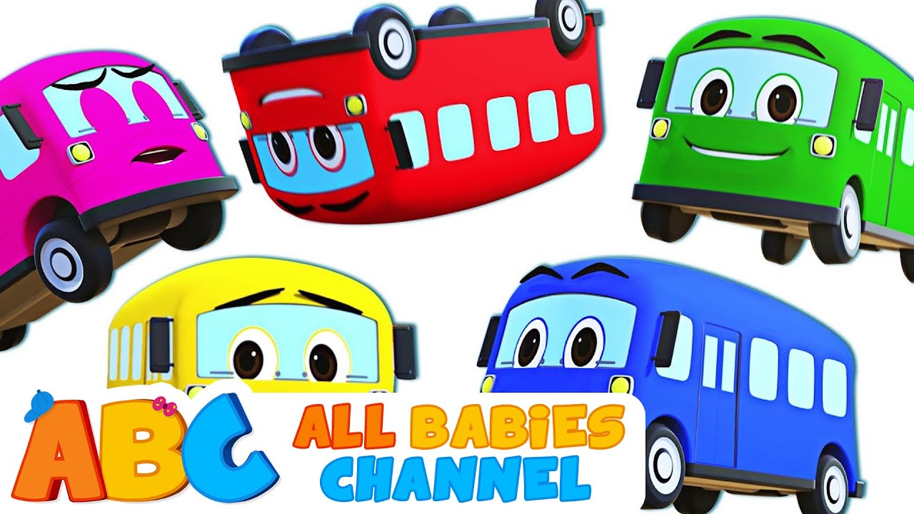 Five Little Buses | Nursery Rhymes & Much More | All Babies Channel