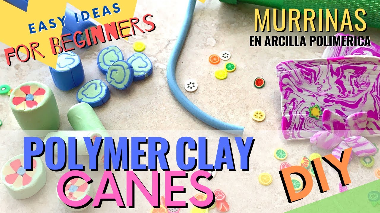 Polymer Clay Cane - Murrinas de Arcilla Polimerica - Polymer Clay Tutorial -How to Make Simple Canes