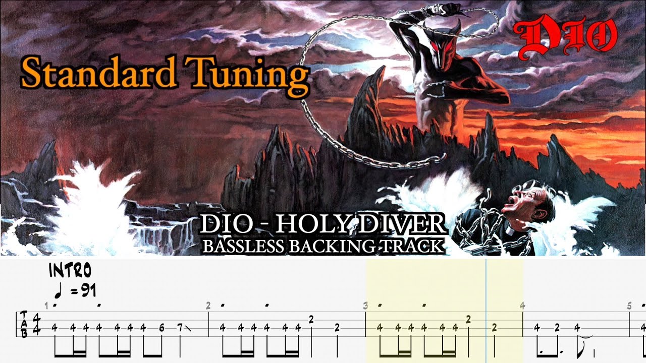 DIO - Holy Diver [BASSLESS BACKING TRACK + TAB] Standard Tuning