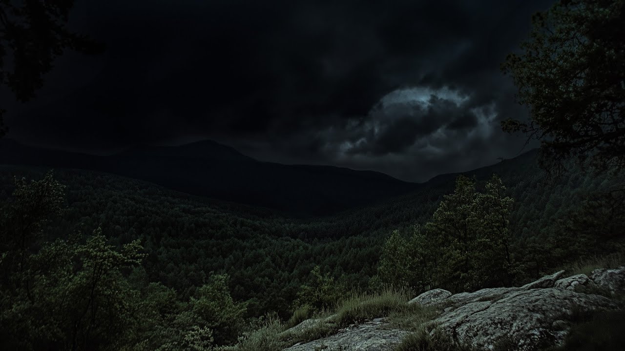 Creepy Thunderstorm in Mountains | Calm Before the Storm Ambience | Deep Distant Thunders | 3 HOURS