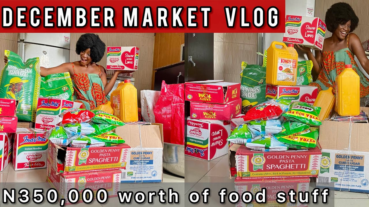 Market Vlog + Price Review  | See what $340 can buy (Food stuff) in Nigeria Market December 2023