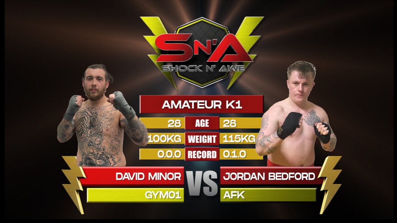 Shock N Awe 36 - David Minor vs Jordan Bedford Heavyweight 93kg+ Amateur K1 Kickboxing