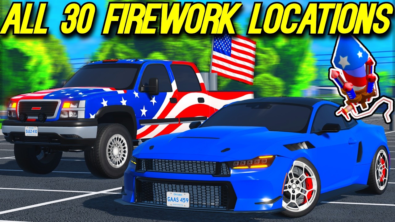 How To FIND ALL 30 FIREWORK LOCATIONS In The Young Street, Ontario 4th Of July Event!