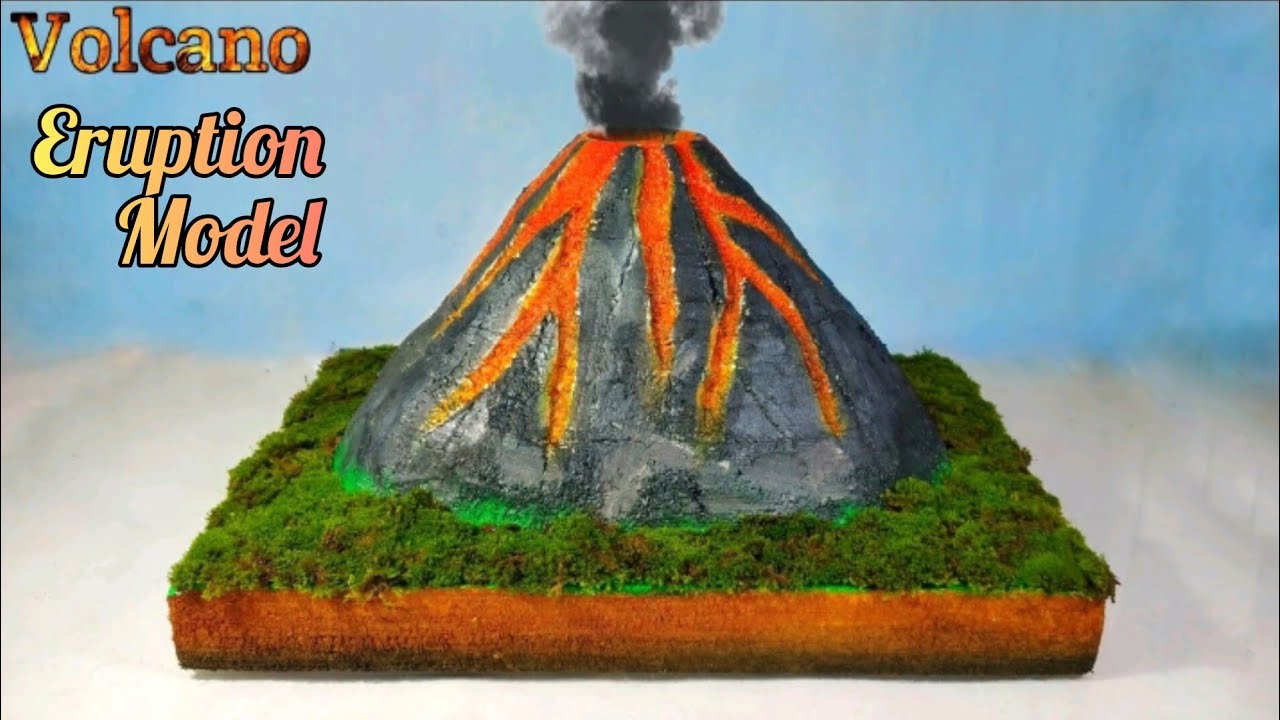 How to make working Model of volcano | Volcano Eruption | DIY Volcano with tissue paper|Aimanoor2226