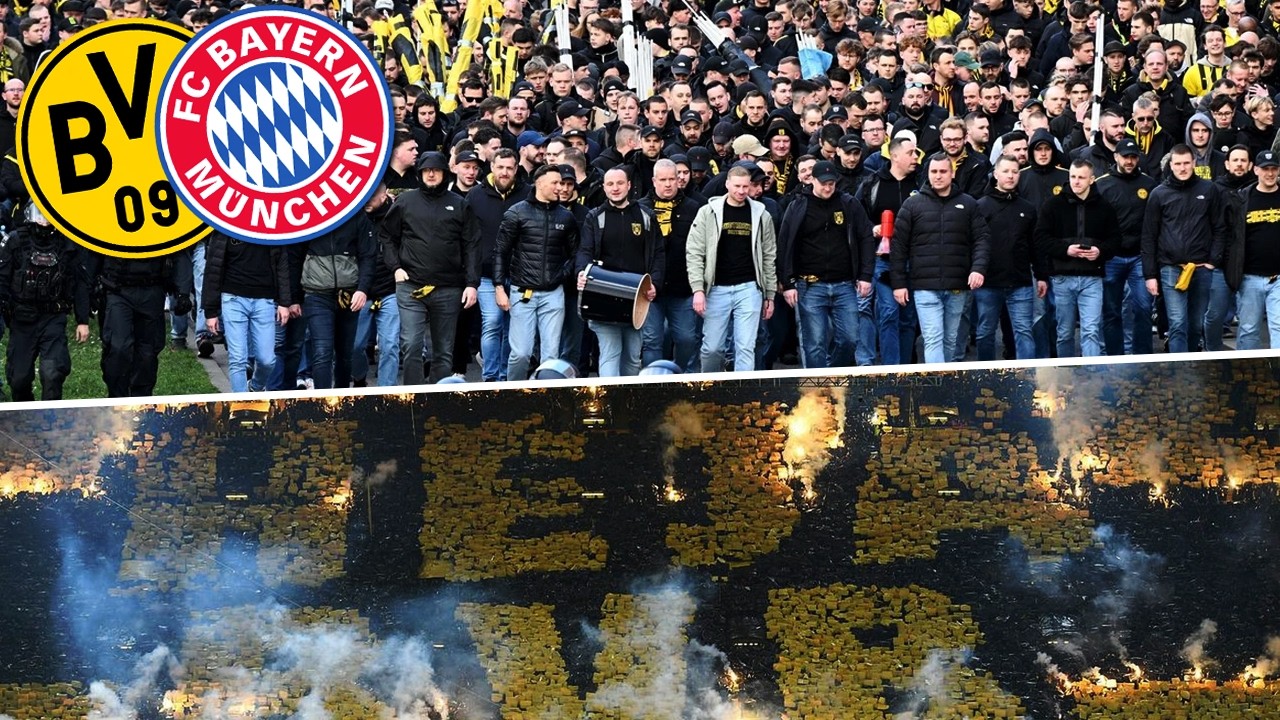 Fanmarsch & Choreo der BVB-Fans gegen Bayern | Borussia Dortmund - Bayern München